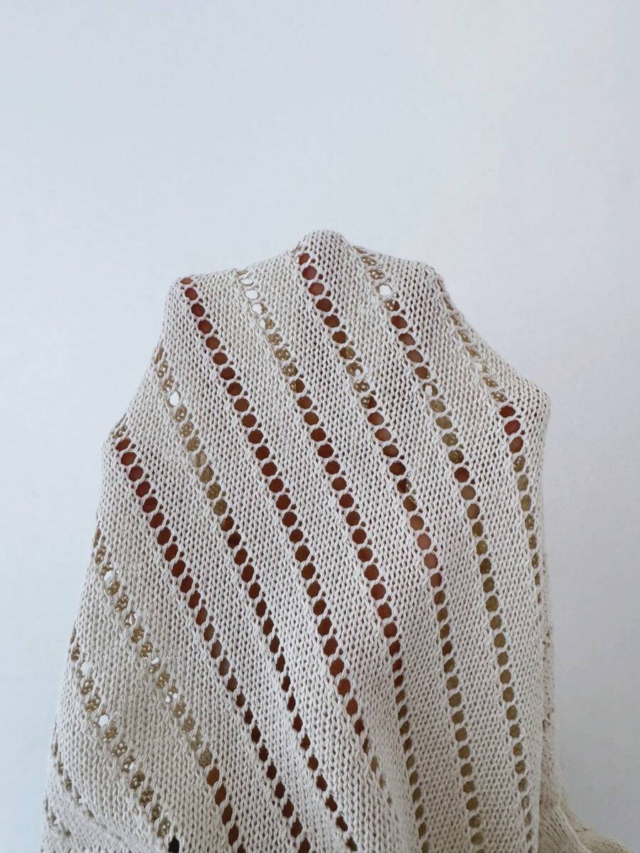 Elenzga 女士春夏休闲优雅精致针织无袖上衣，百搭 - 杏色 - 查看 1