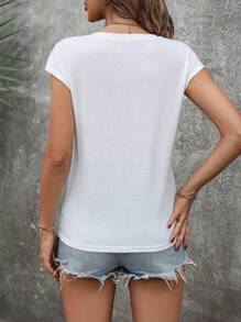 INAWLY 女士面部印花短袖 T 恤