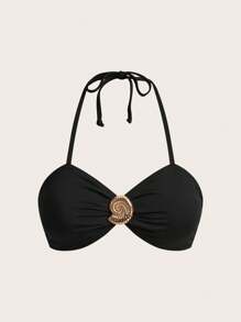 Swim Oasis 1 件女式纯色荷叶边连体泳衣，带纱笼裙，适合海滩/度假