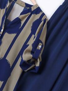 Rusticease Casual Daily Wear Notched Neck Short Sleeve Top And Elastic Waist Long Pants Women's Summer Clothes European Summer Streetwear Women Country Outfits Women Country Concert Outfit Women Clothes Streetwear Women Streetwear Women  European Summer Women's Summer Clothes - Navy Blue - View 6