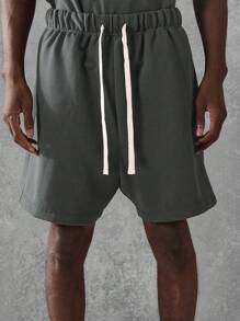 SUMWON 优质纹理平纹针织套装两件套家居服运动休闲超大短袖 T 恤搭配短裤夏季春季街头运动套装健身休闲