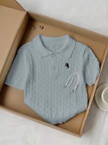 Comfortcana 女士休闲雾蓝色针织毛衣，夏季 - 霧霾藍 - 查看 5