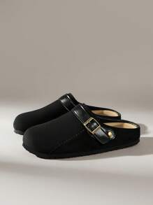 Solecia Sepatu Loafer Datar Sederhana Kasual Wanita - Hitam - View 2