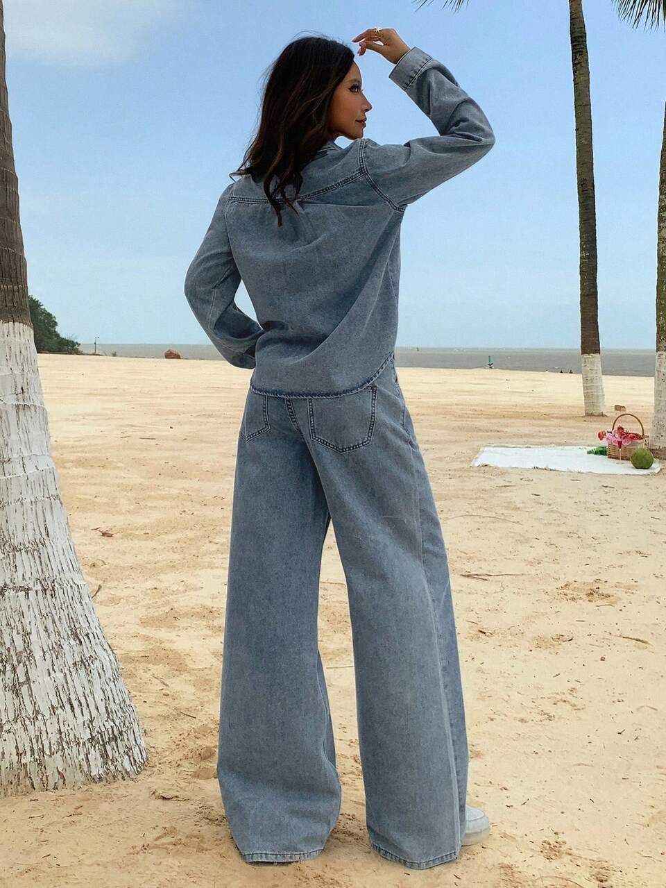 Women Denim Two Pieces Outfits,Fall Women Clothes Vacation Outfits Women