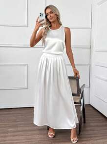 EMERY ROSE Bộ trang phục hai mảnh cho phụ nữ mặc hàng ngày Bộ trang phục hai mảnh cho phụ nữ Bộ trang phục phù hợp cho phụ nữ Bộ trang phục mùa hè cho phụ nữ Bộ trang phục hai mảnh cho giáo viên - trắng - Xem 8