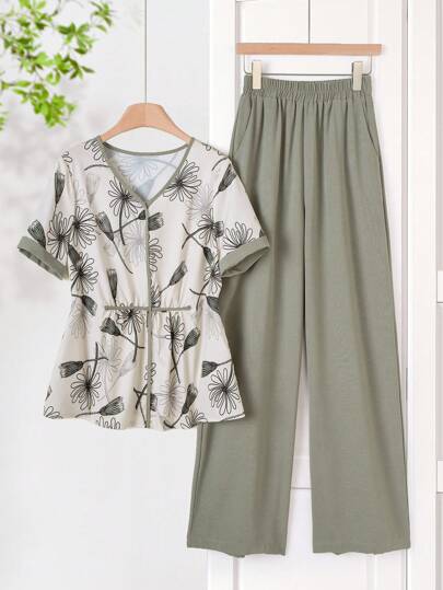 Rusticease 女士日常两件套服装