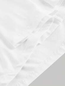 SHEIN MOD Đầm suông cổ cao 3D họa tiết hoa xoắn eo ôm sát và xòe màu trắng - trắng - Xem 4