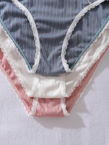 3pcs/Pack Fashion Casual Basic Panties For Tween Girls, Underwear Sets Panty Sets Panties Pack - Multicolor - View 5