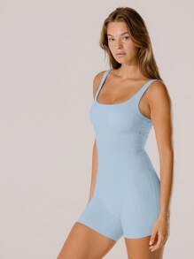 Aralina Leisurewear Active 粉红紧身塑身连体裤 - 霧霾藍 - 查看 5