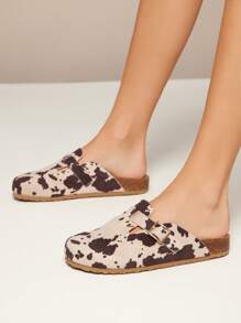 Solezae 女士奶牛印花舒适一脚蹬木屐 - 彩色 - 查看 3