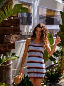 Nöista Váy ngắn mùa hè đan móc sọc hoàn hảo cho lễ hội hoặc những dịp thời tiết ấm áp. - Nhiều màu - Xem 7