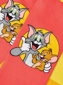 TOM & JERRY X SHEIN 1 Pair Cartoon Pattern Fashion Cute Ankle Socks - Multicolor - View 2