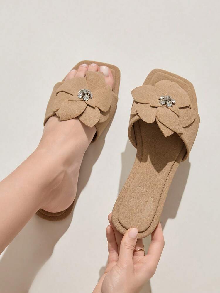 CUCCOO CHICEST Sandales plates carrées confortables et simples pour femmes