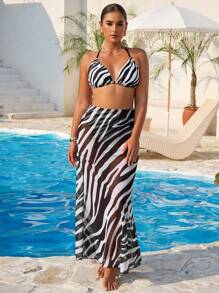 Swim Vcay Damen Große Größen Glitzer bedruckter Bikini Pareo Rock, Ein-Teiler sexy Strand, Urlaub, Schwimmbad Badeanzug