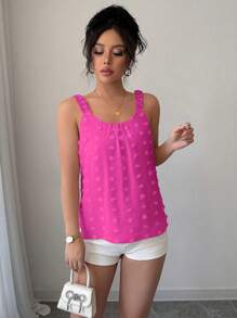 Elenzga 女士休闲纹理波尔卡圆点吊带背心，适合夏季度假