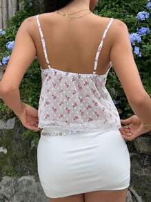 SHEIN SunnyBelle 花卉印花可爱风格女式吊带背心，夏季上衣 - 彩色 - 查看 2