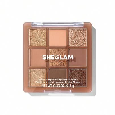 SHEGLAM Golden Mirage Paleta de sombras de ojos de 9 colores Brillos Marca Belleza Maquillaje Maquullaje Cosmética para Mujeres Niñas Perfecto para Invierno Primavera Verano Ideal para Y2K Elegante Moda Adecuado para Cumpleaños Día de la Madre Regalo Fiesta Listo Mejor Color