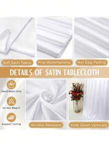 SHEIN 1 chiếc khăn trải bàn bằng vải satin hình chữ nhật thanh lịch – Vải mịn, có thể giặt được cho đám cưới, tiệc tùng, tiệc chiêu đãi | Khăn trải bàn trang trí giống như lụa – Trắng, Sâm panh, Ăn uống sang trọng, Trang trí sự kiện, Nhà ở, Nhà hàng (Có nhiều kích cỡ) - Hồng - Xem 5