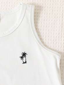 2件套男童度假圆领背心和短裤套装 - 白色 - 查看 5
