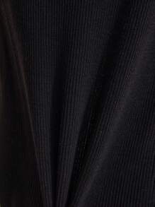 CLARA VERO Damen elegantes Kleid im Streifenmuster, schwarz mit Gürtel