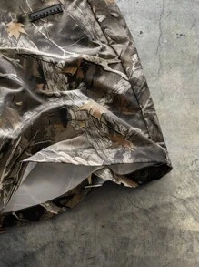 EASEVO 大码男士休闲编织树叶和树枝印花宽松短裤 - 彩色 - 查看 10