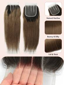 Ombre Straight Hair Bundles With Closure 10A Brazilian Remy Human Hair 2 Tone T1B/30 Ombre Straight Human Hair 3 Bundles With 4x4 Lace Closure For Woman - S1/30 - View 4