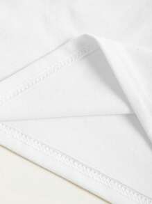 INAWLY 大码夏季休闲字母印花短袖T恤 - 白色 - 查看 4