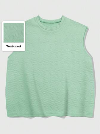 Street Life Lässiges, ärmelloses Tank Top aus Jacquard-Stoff für Herren mit lockerer Passform