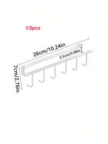 1 件/无需钻孔壁挂式搁架，带 6 个挂钩，铁艺珠宝配件收纳挂架，适用于存放钥匙扣、项链、娃娃、小雕像和其他各种小物件，储物挂钩，适用于家庭、卧室、橱柜、校园、宿舍使用，阳光旅行凉爽