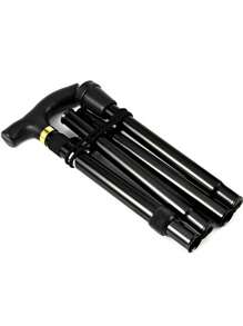 1pc Aluminum Alloy Retractable Trekking Pole, Foldable Hiking Stick With Anti-Slip Grip, Elderly Walking Belt