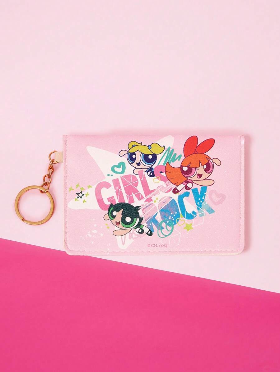 THE POWERPUFF GIRLS X SHEIN Cute Pink Star Jumper Coin Purse Keychain