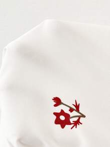 SHEIN Clasi 优雅的碎花白衬衫 - 杏色 - 查看 7