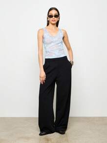 AiiRZ Delicate Floral Lace Tank Top Sleeveless Summer Cami See Through Party Evening Mesh Layering Camisole