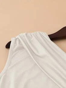 INAWLY Bộ 2 món áo crop top không tay và quần short trơn màu cho nữ, thường ngày mùa hè - Nhiều màu - Xem 4