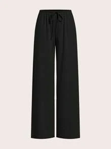 SHEIN EZwear Comfortable Multicolor Knitted Long Straight Pants With Pocket Detail For Casual Outfits,Fall - Multicolor - View 7