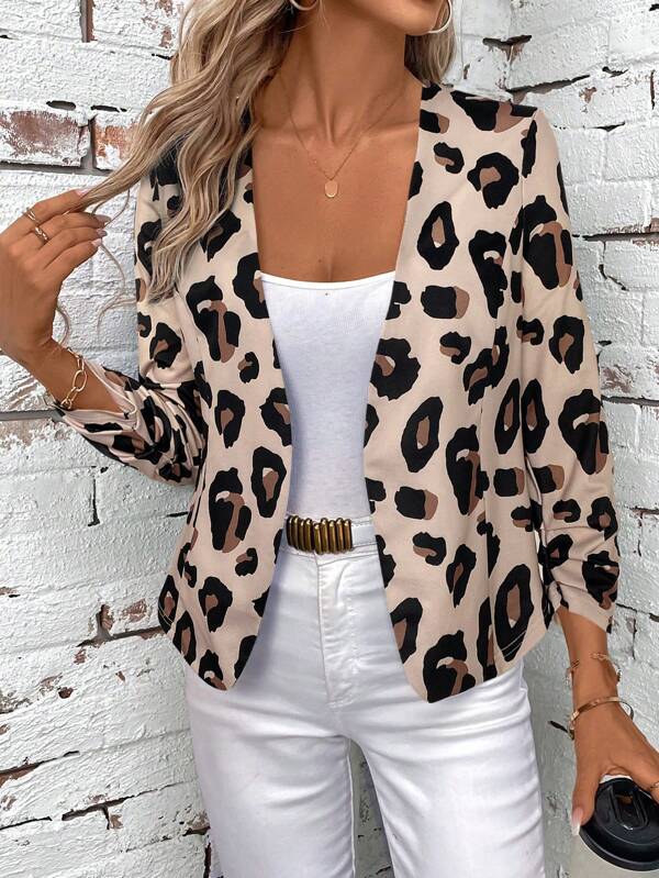 SHEIN Clasi Women Elegant Front-Open Pleated Long Sleeve Black Jacket, Versatile Women's Clothing Office Outfits For Womenfall Women Clothesautumn Clothes Back To School Teacher Airport Women Clothes Back To School Concert Homecoming Outfits For Women Office Outfits For Women Teacher Clothes Night Out Church Outfits Women Brunch Outfits For Womenbirthday Dresses For Women Wedding Guest Dress Women