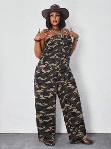 Slaydiva Bộ áo liền quần rằn ri cỡ lớn dành cho nữ, trang phục mùa hè cho nữ, trang phục lễ hội, quần yếm denim, trang phục đi club, áo liền quần gợi cảm cho nữ. - Nhiều màu - Xem 5