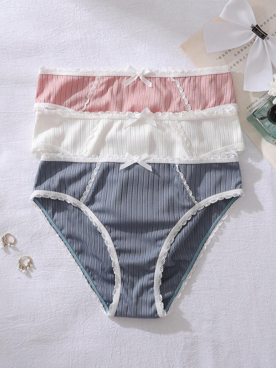 3pcs/Pack Fashion Casual Basic Panties For Tween Girls, Underwear Sets Panty Sets Panties Pack - Multicolor - View 1