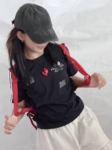 DAZY Tween Girls' T-Shirt For Fall,Back To School Clothes - Navy Blue - View 1