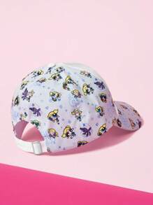 THE POWERPUFF GIRLS X SHEIN Women's Colorblock Adjustable Baseball Cap With Bubbles Pattern - White - View 2