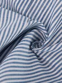 Vivid Eden 2 件套女士露背条纹上衣和裤子，夏季时尚 - 藍色 - 查看 10