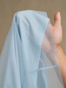 Anewsta Elegant Romantic Fitted Dress With Fabric Patchwork, Suitable For Date, Party, Wedding Guest, Spring, Summer - Blue - View 8