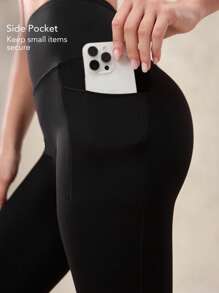 OutZeal Quần legging thể thao nữ màu đen, thích hợp tập luyện Pilates, định hình vòng eo, nâng mông, có túi. - màu đen - Xem 4