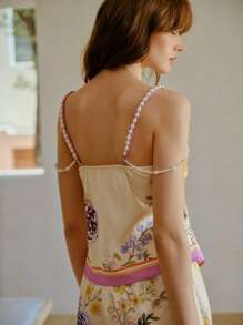 MOTF PREMIUM 花卉印花不对称下摆吊带背心 - 彩色 - 查看 4