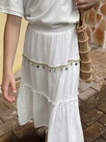 DAZY Tween Girl Fall Skirt, Back To School Clothes - White - View 2