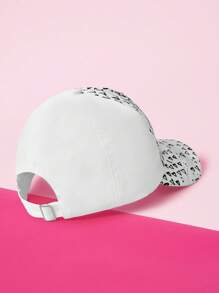 THE POWERPUFF GIRLS X SHEIN Buttercup Pattern Fashion Versatile Baseball Cap - White - View 3