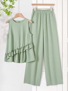 Rusticease 女士日常两件套服装 - 綠色 - 查看 5