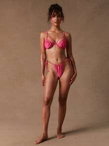 NYA SZN Ruched Swim Bikini Top Beach Poolside Casual Everyday Vacation Party Brunch Elegant Gyaru Club Going Out Sexy Concert National Tour Music Festival Summer Pastel