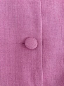 Plusstorlek Sommar Casual Enfärgad Väst Och Byxor 2-delat Set - Rosa - Visa 5