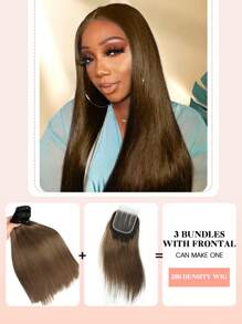 Ombre Straight Hair Bundles With Closure 10A Brazilian Remy Human Hair 2 Tone T1B/30 Ombre Straight Human Hair 3 Bundles With 4x4 Lace Closure For Woman - S1/30 - View 3